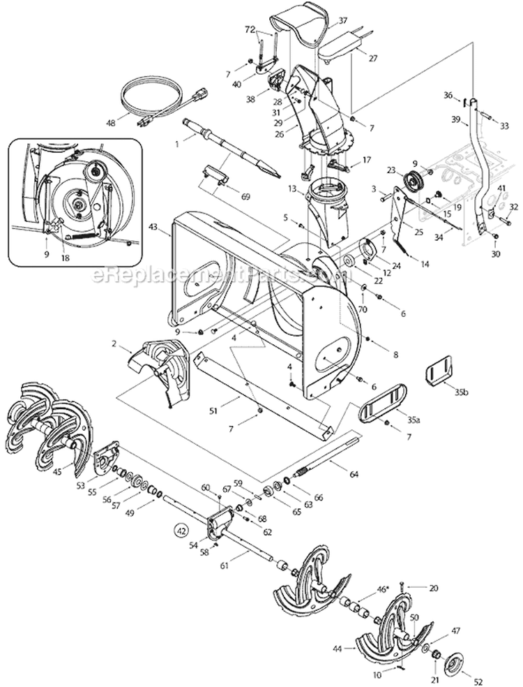 Page C Diagram and Parts List for 31AE6LLG723 2005 Yard Machines Snow Blower